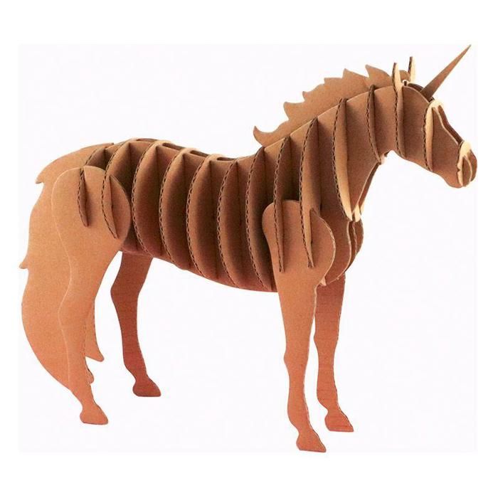 Maquette de licorne en carton 21,5 x 17 x 4 cm