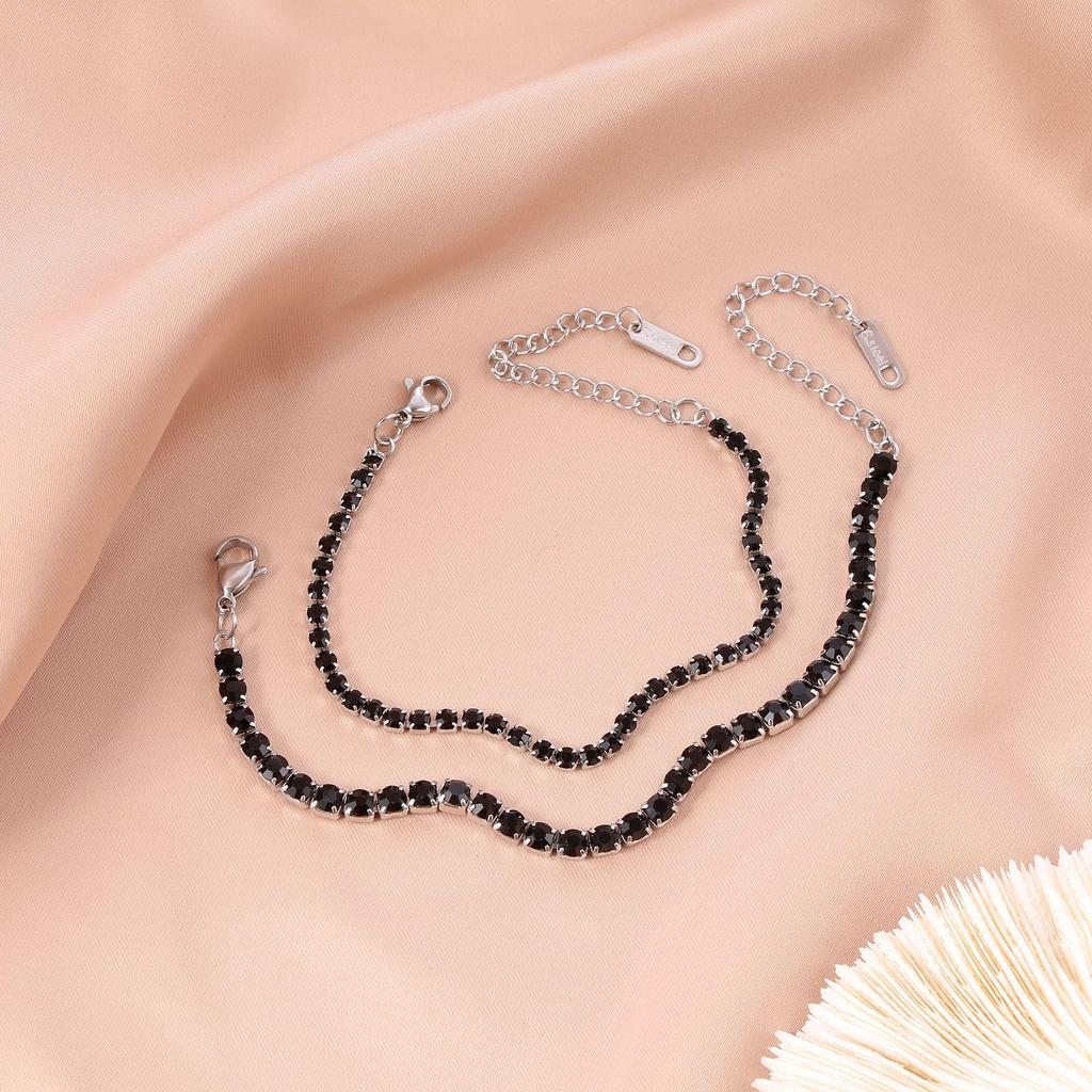 Rozsdamentes acél többsoros gyémánt cirkónia karkötő férfiaknak és nőknek