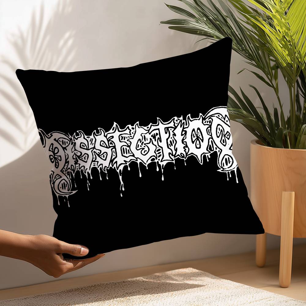 

band D-Death Dissection Pillow Case Square Double‑Sided Print Cushion Case For Sofa Home Bedchamber Decor Gift 16x16Inch