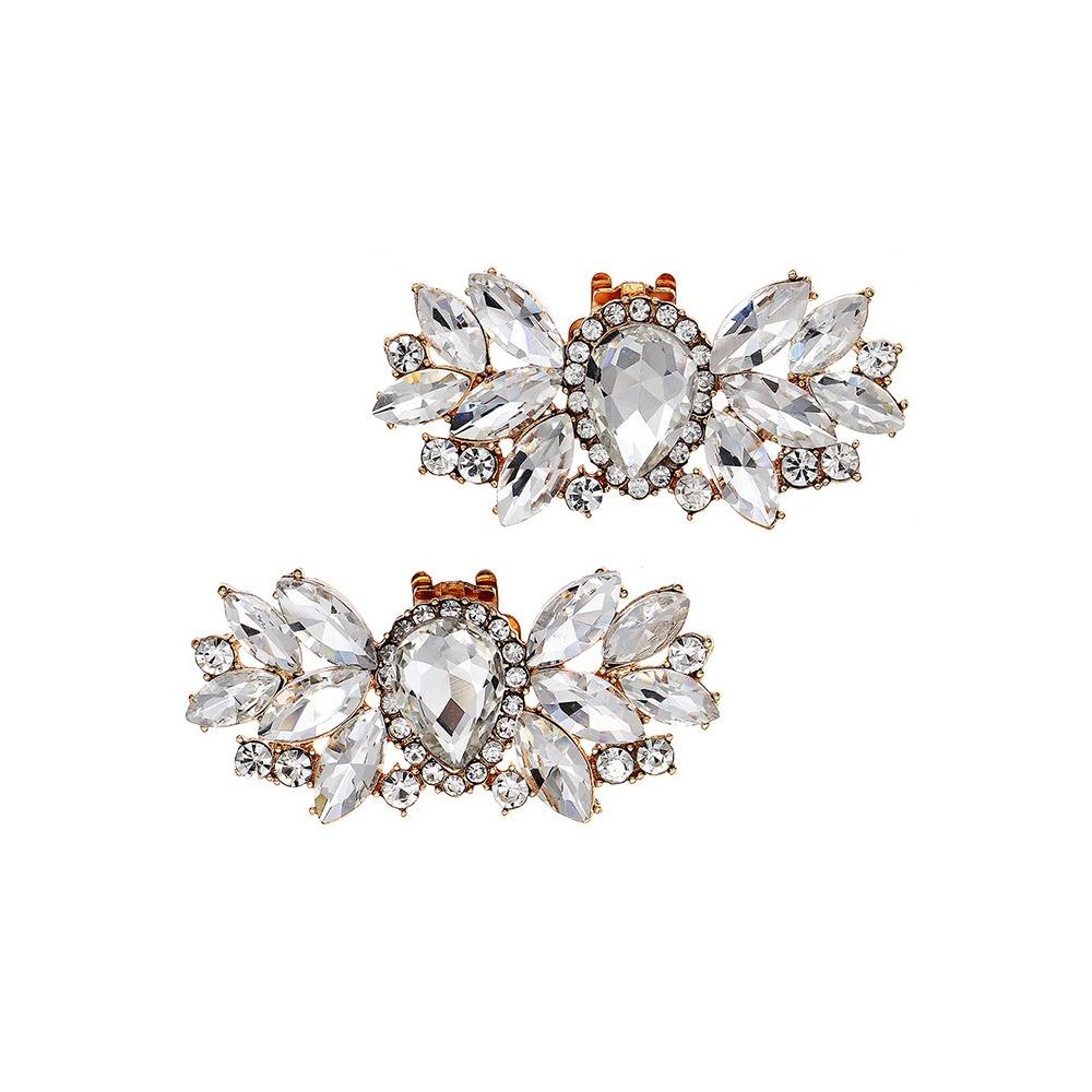 

1 Pair Shiny Shoes Clips Rhinestone Shoes Flower Shoes Decorations Clip Removable Bag Decorations Clamp Women Shoes золотой