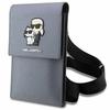 Torebka Karl Lagerfeld Saffiano Karl & Choupette Srebrna