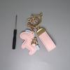 Instant Wealth Leather Keychain with Cartoon Pony Pendant for Couples – Trendy Bag and Car Accessory