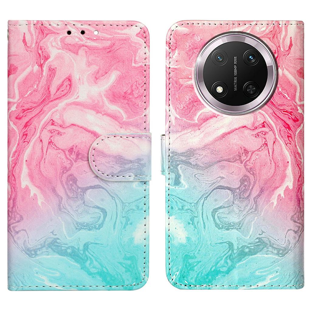 Stand Case for Honor X9c 5G/Magic7 Lite 5G/X60 Pro 5G Cover Marble Painted Leather Wallet Phone Shell