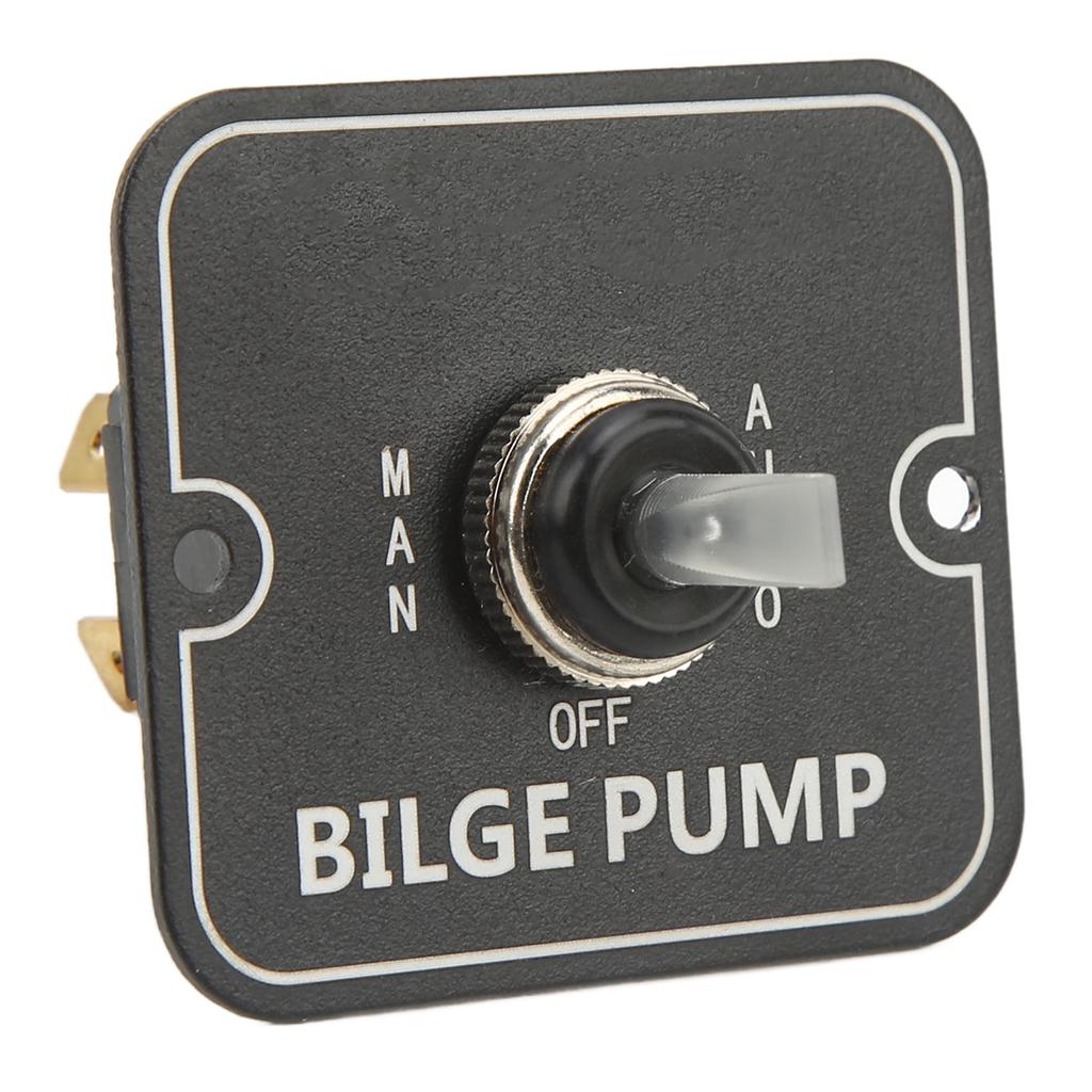 Bilge Pump Control Switch Aluminum Lighted Automatic Off Manual Panel Switch for Boat Marine 12 24V