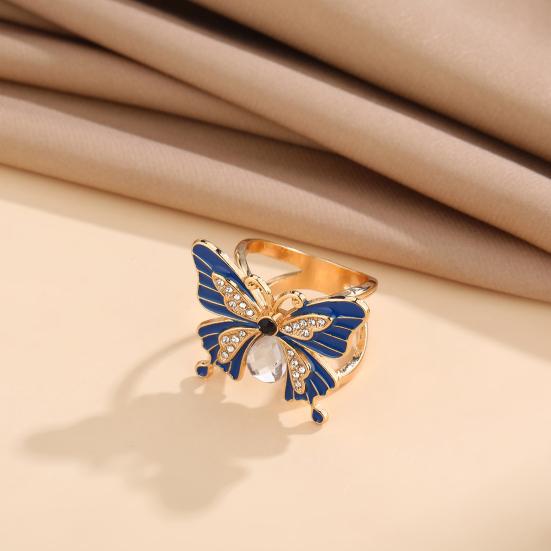 Lightweight Scarf Ring Jewelry Enamel Butterfly Ring, Sparkling Rhinestone Slide Durable for Women Retro Elegant Wrap Holder Neckerchiefs Scarves