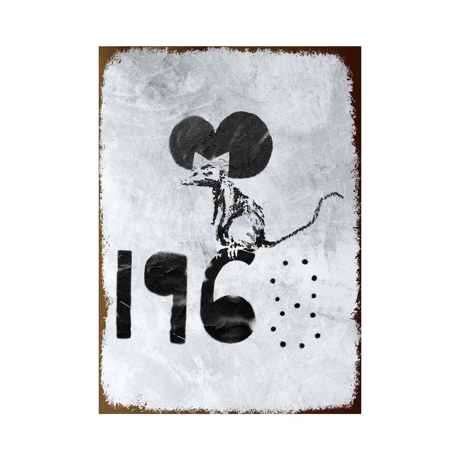 

Banksy Графіті Мистецтво Металевий Бляшаний Знак Постер Вуличний Настінний Розпис Любов Маленький Хлопчик Постер Вітальня Коридор Бар Домашній Декор 20x30cm（7.8x11.8inch）