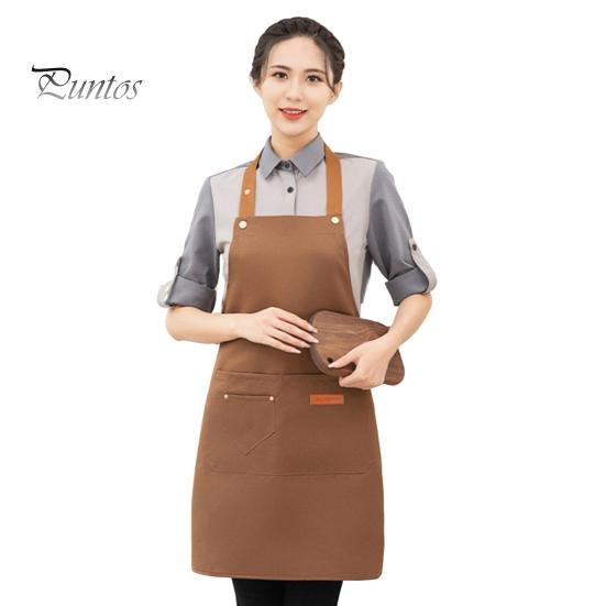 Waterproof Apron for Men Women Adjustable Length Waist Tie Multi-Pocket Apron for Kitchen Grill Restaurant Bar Cafe Beauty Salon Nail Studio Uniforms