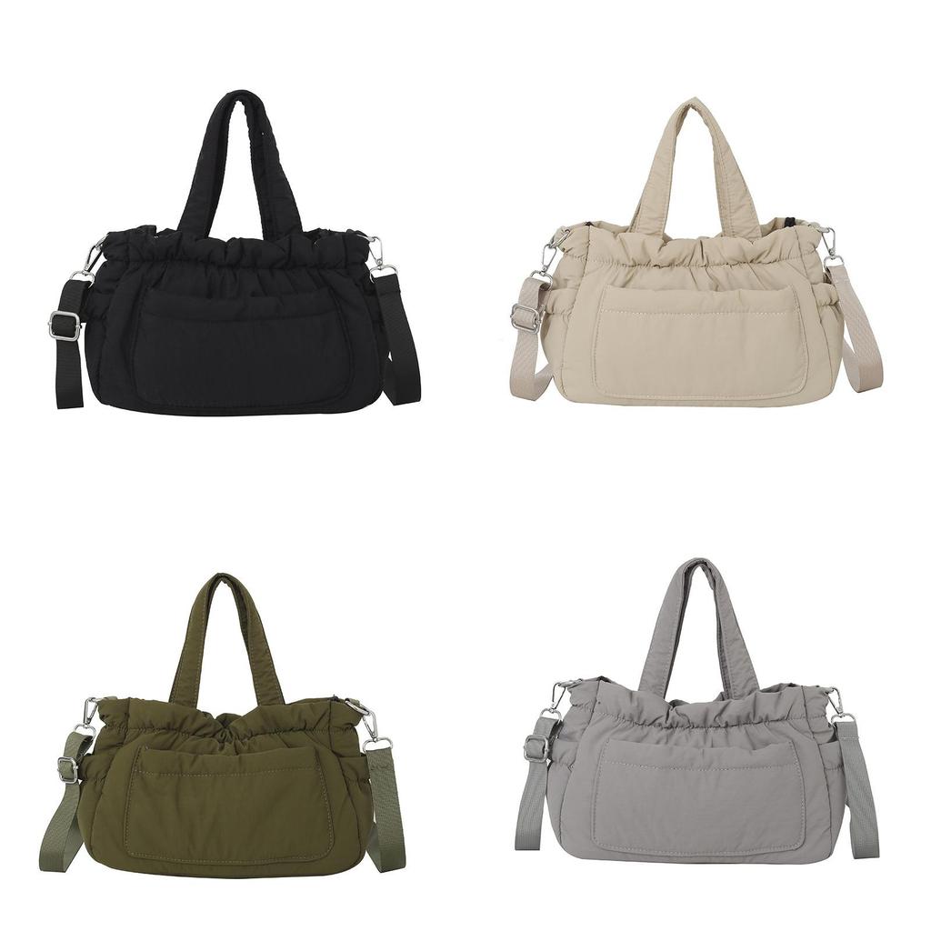 Nylon Tote Bag For Women With Zipper Closure And Mobile Pocket For Daily Use