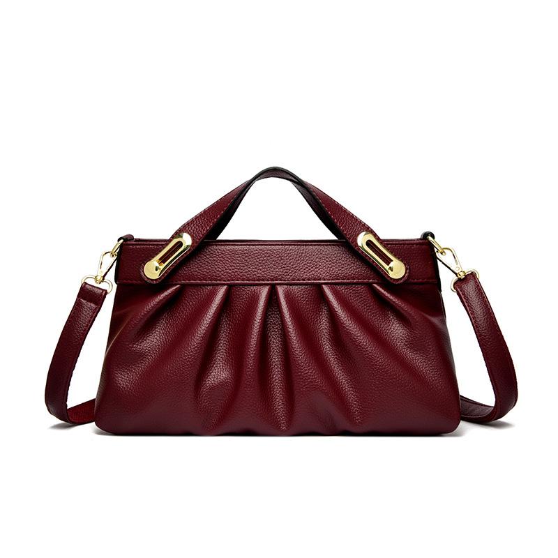 Women's bag new urban simple pleated bag fashion casual portable oblique span shoulder arm bag