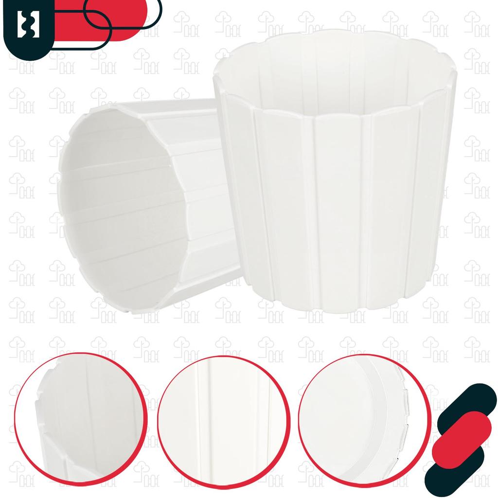 Plastic Flower Pot For Flowers And Herbs On The Balcony Or Terrace, White, 17 Cm, 4 Pcs.