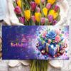 8Pcs Flower Envelope DIY Diamond Painting Card Diamond Daily Wish Card Diamond Painting Greeting Card for Family Friends Gift