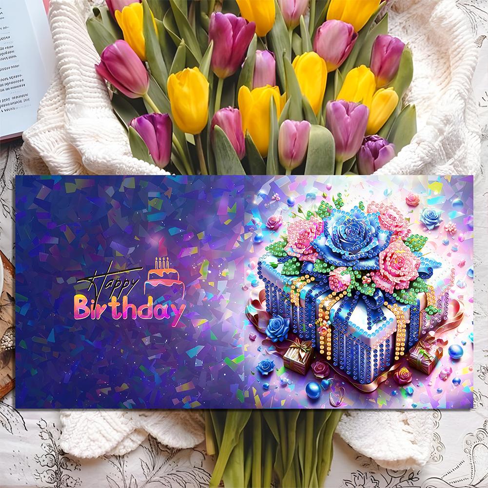 8Pcs Flower Envelope DIY Diamond Painting Card Diamond Daily Wish Card Diamond Painting Greeting Card for Family Friends Gift