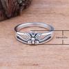 Butterfly Ring Women's Retro Bohemian Split Bead Stackable Ring Minimally Exquisite Insect Jewelry Gift