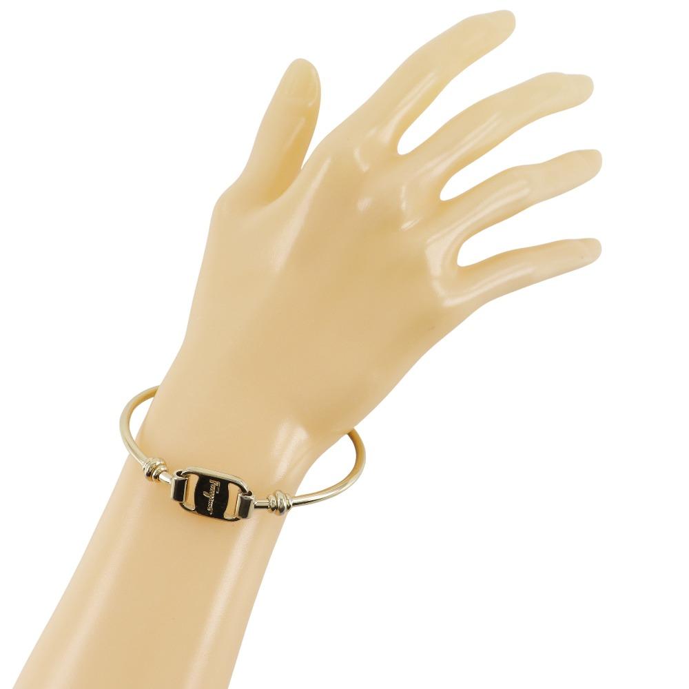 Salvatore Ferragamo Vala Bangle Plated Gold 17.6g Women Used