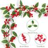 1-Meter Red Berry Artificial Christmas Vine Decor