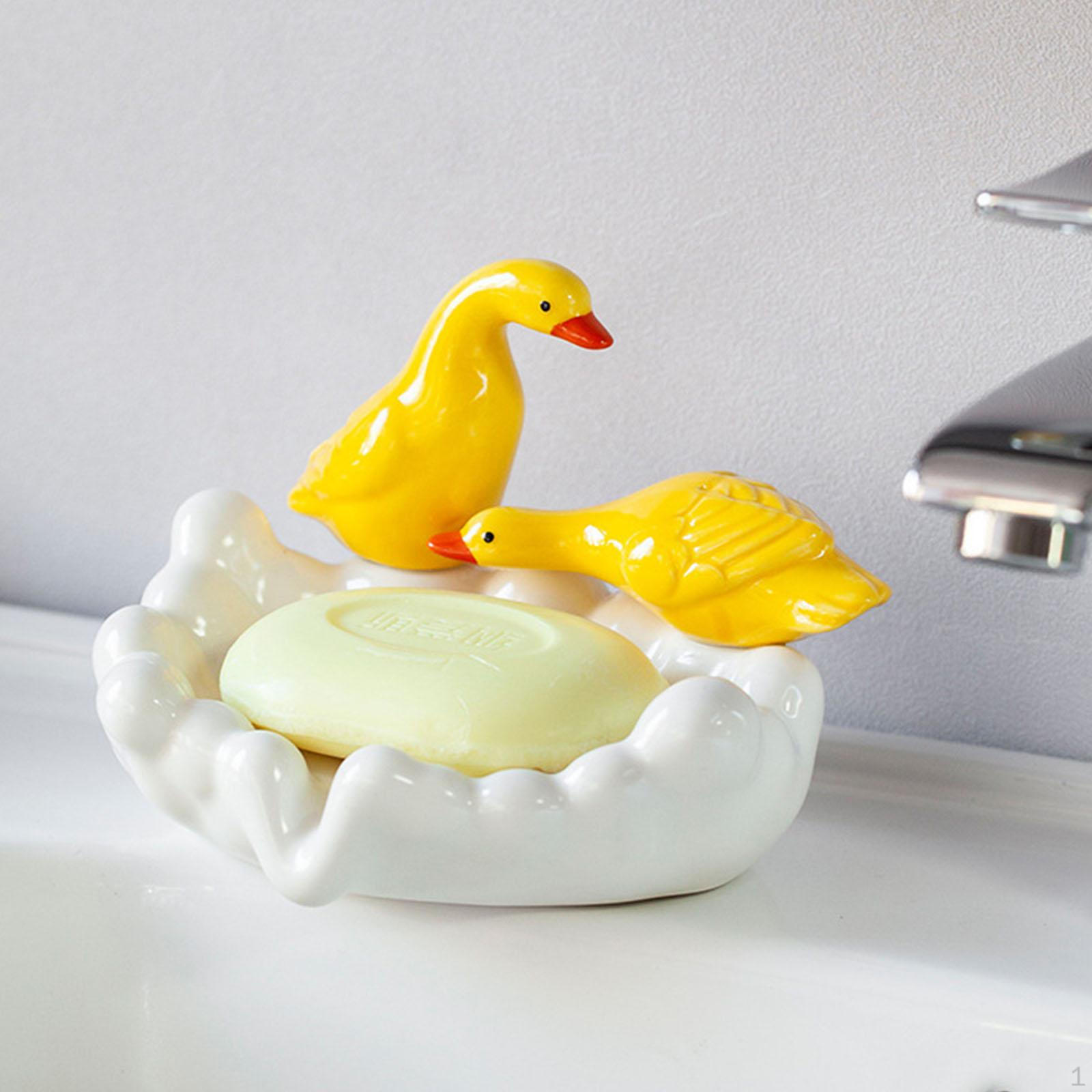 

Милая утка, мыльница, мультяшный легкий чистящийся контейнер, лоток, чехол для кухни белый