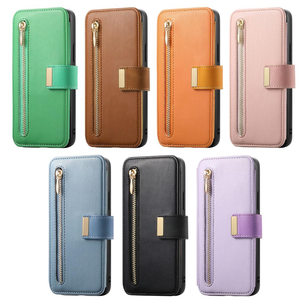 Custodia in Pelle Portafoglio con Slot per Carte e Cerniera Staccabile 2 in 1 per Xiaomi Redmi Note 13 Pro Plus 12 13C 14Tpro Copertura Magnetica Rimovibile