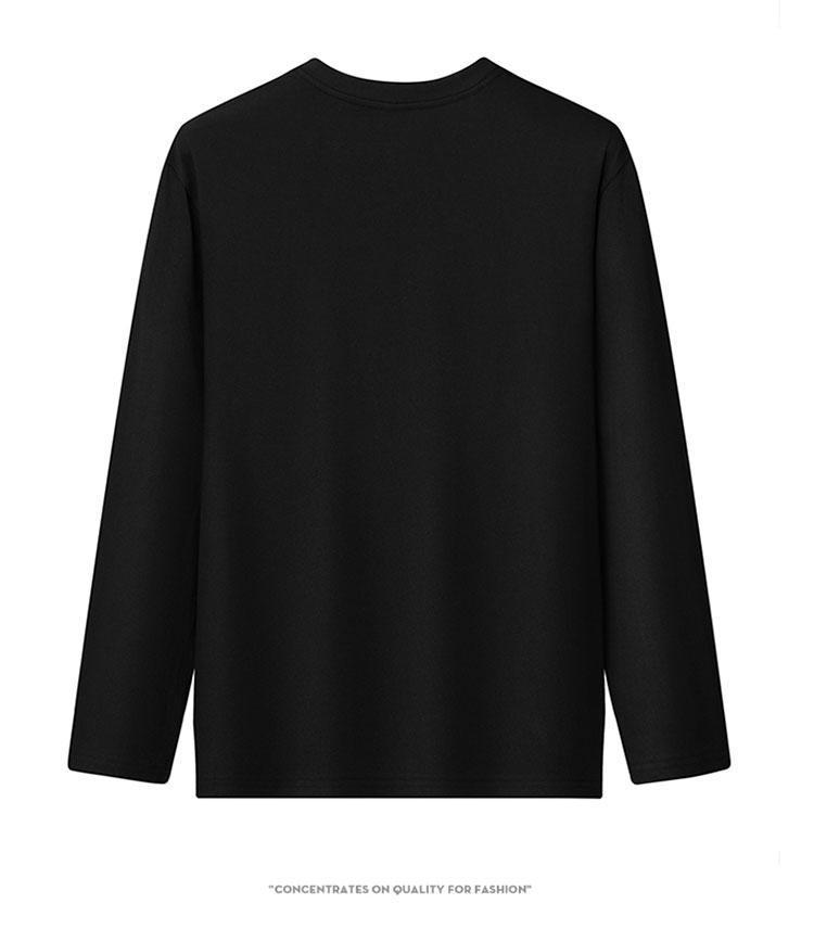 Heavy Double Yarn Long Sleeve Cotton T-shirt with Custom LOGO