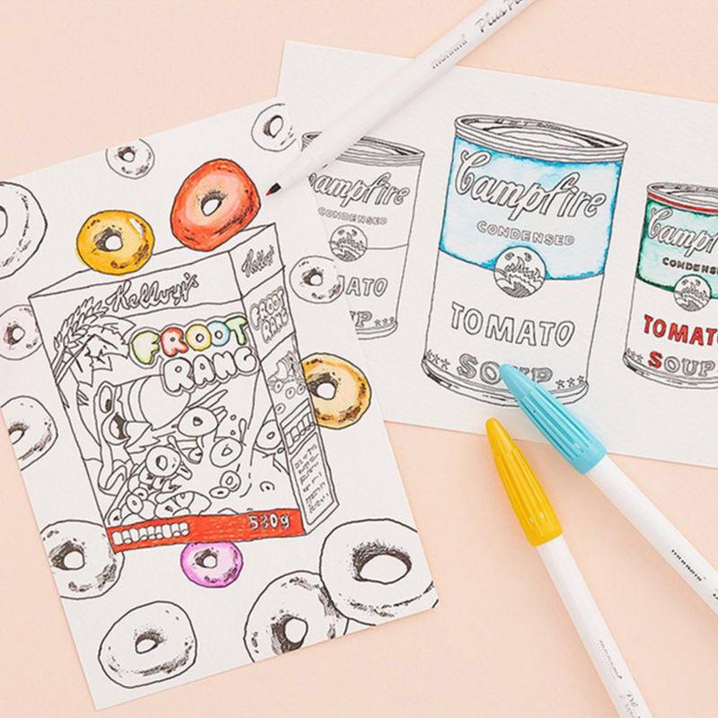 Munamy 3000 Korean Watercolor Outline Pens for Students – Water-Based, Colored Markers for DIY and Border Designs.