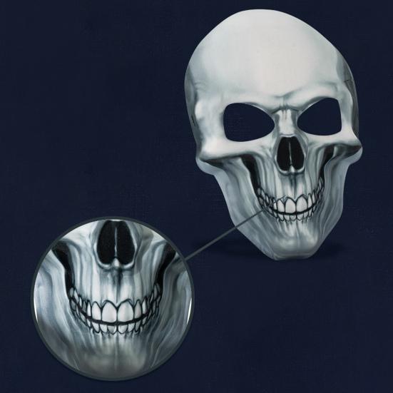 3D Skull Face Guard Glow In The Dark Lightweight EVA Fabric Realistic Design Halloween Headpiece Makeup Apparel Props