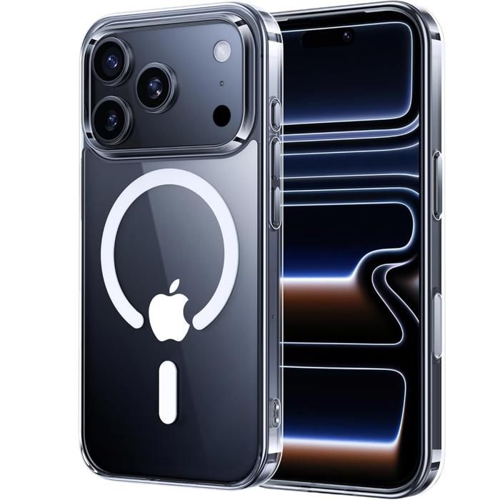 Coque pour iPhone 17 PRO MAX - PHONILLICO - Silicone Transparent - Souple - Magnétique - Classique