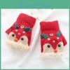 Half Elk Christmas Gloves Baby Finger Flip Cover Gloves Boys Grils Animal Warm Children Mittens Knitted Gloves Baby Stuff