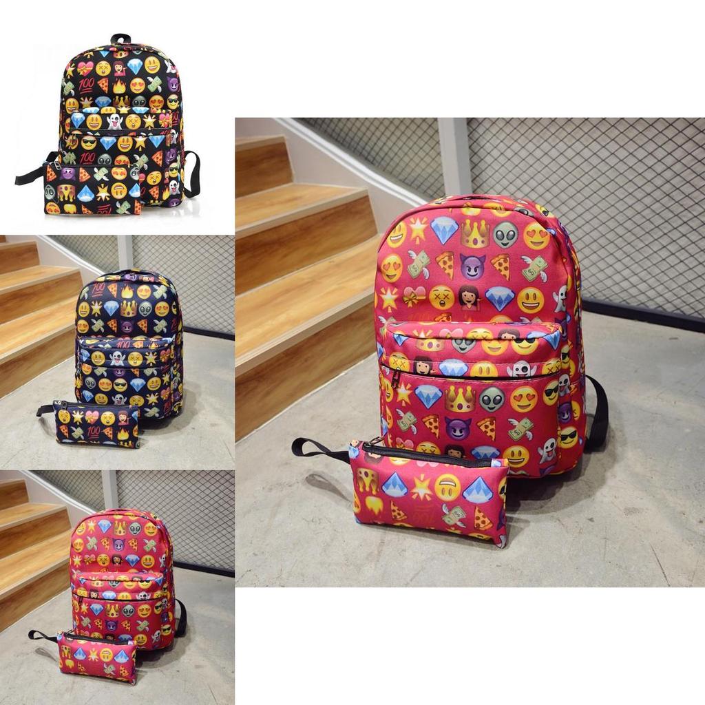 Stylish Garcon Filles Emoji Smiley Backpack Featuring High-quality Material For School