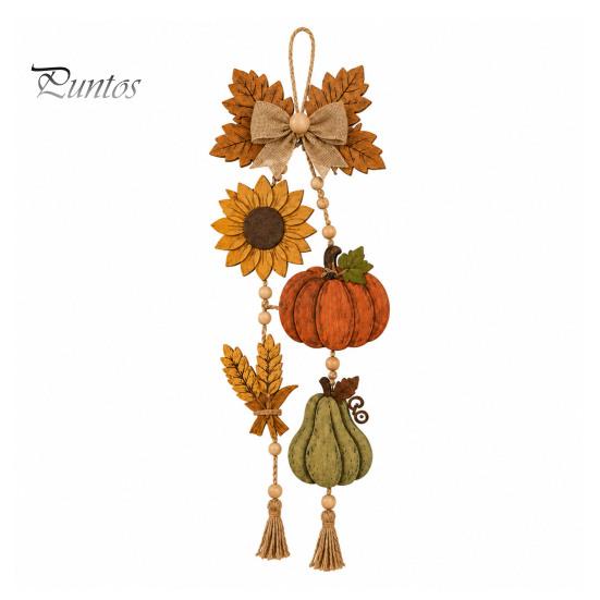 Seasonal Harvest Party Supplies Wooden Autumn Door Sign, Hanging Pendant with Tassel and Beads, Rustic Farmhouse Country Style Fall Ornaments