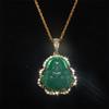 Obsidian Buddha Head Lucky Amulet Pendant Tathagata Buddha Blessing Necklace Religious Buddhist Jewelry Men and Women Gifts