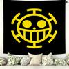 One Piece Logo Wall Tapestry Aesthetic Wall Hanging Printed Fabric Blanket Decorative Tapestries For Bedroom Living Room Home Decor