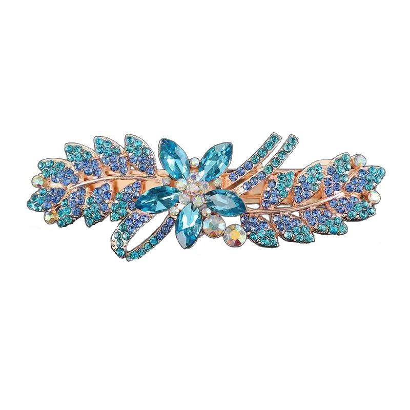 Barrette à cheveux en strass cristal coréen: Grand, Élégant, Chapeau de Tête Queue de Cheval Horizontal pour Adultes