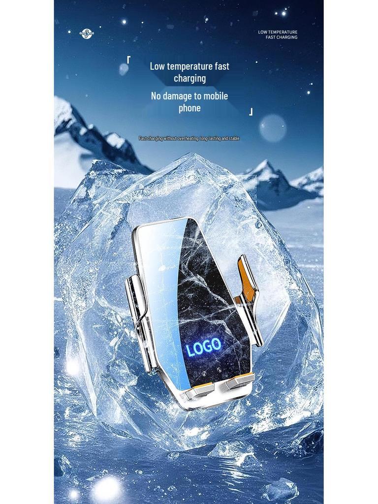Luminous Car Logo Wireless Charger with Infrared Sensor and Auto Electric Opening Phone Holder for Specific Car Model