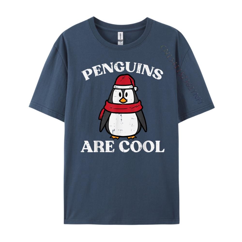 

Penguins Are Cool Scarf Hat Pun Plain T Shirts Wholesale ClassicT Shirts For Men Korean 4XL