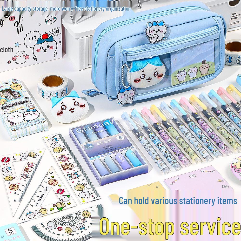 Chiikawa Cute Badge Pencil Case for School-Age Kids