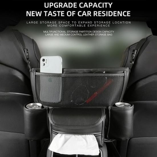 Car Middle Seat Storage Bag Organizer Phone Water Cup Holder Tidying Stowing
