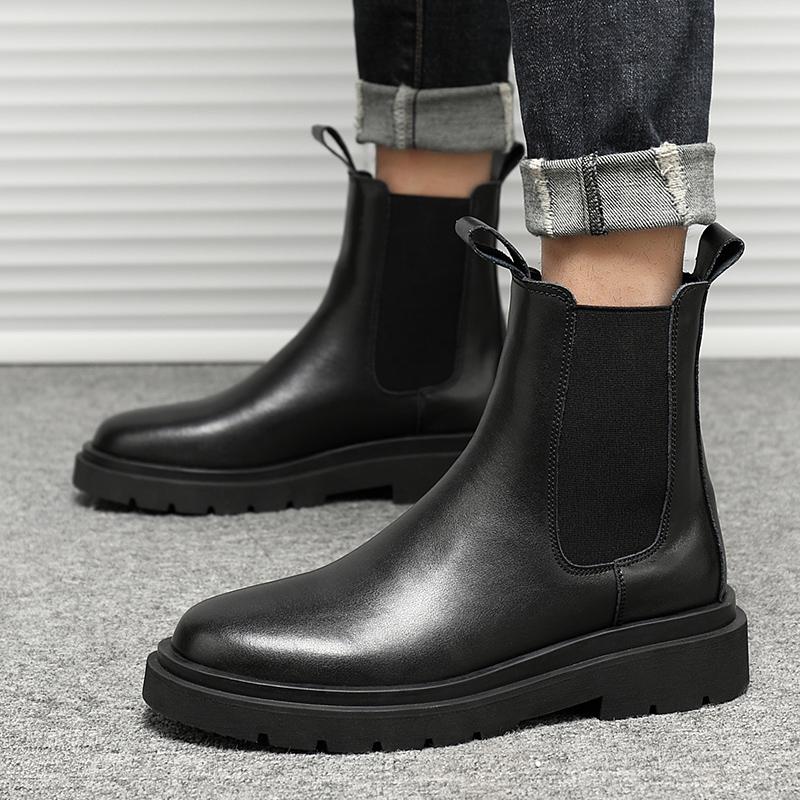 Fashion 2025 Autumn New Chelsea Boots for Men Black Boots Platform Shoes Fashion Ankle Boots Winter Slip on Men Shoes New Botines Mujer