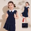 Montagut Girls' Academy Style Sleeveless Two-Piece Skirt Set