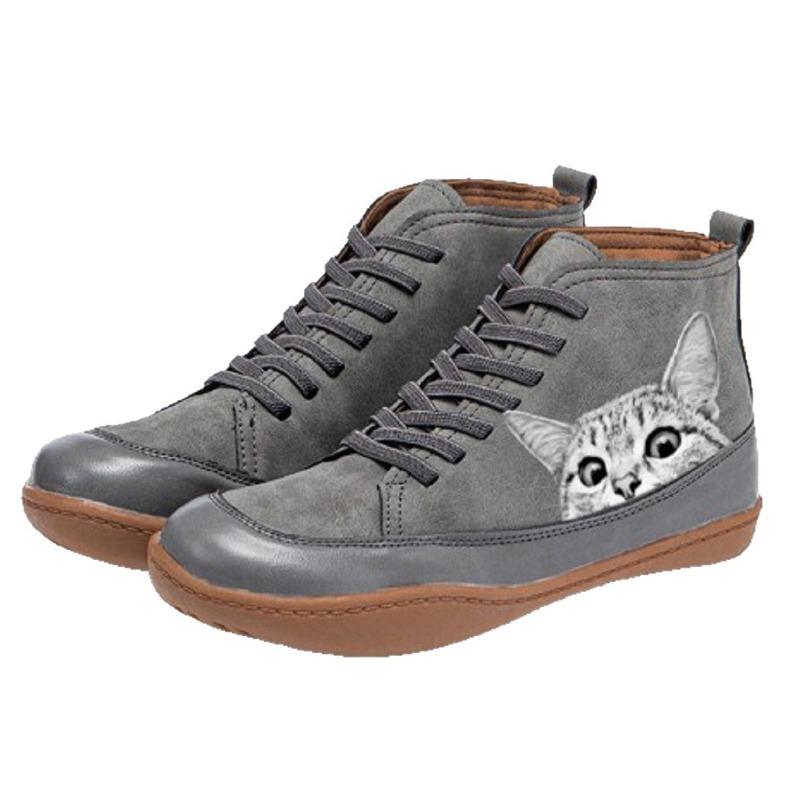 Women's Plus-Size Leopard Print High-Top Flat Ankle Boots - Comfortable Cushioned Insole, Wide Calf, Wholesale, In Stock