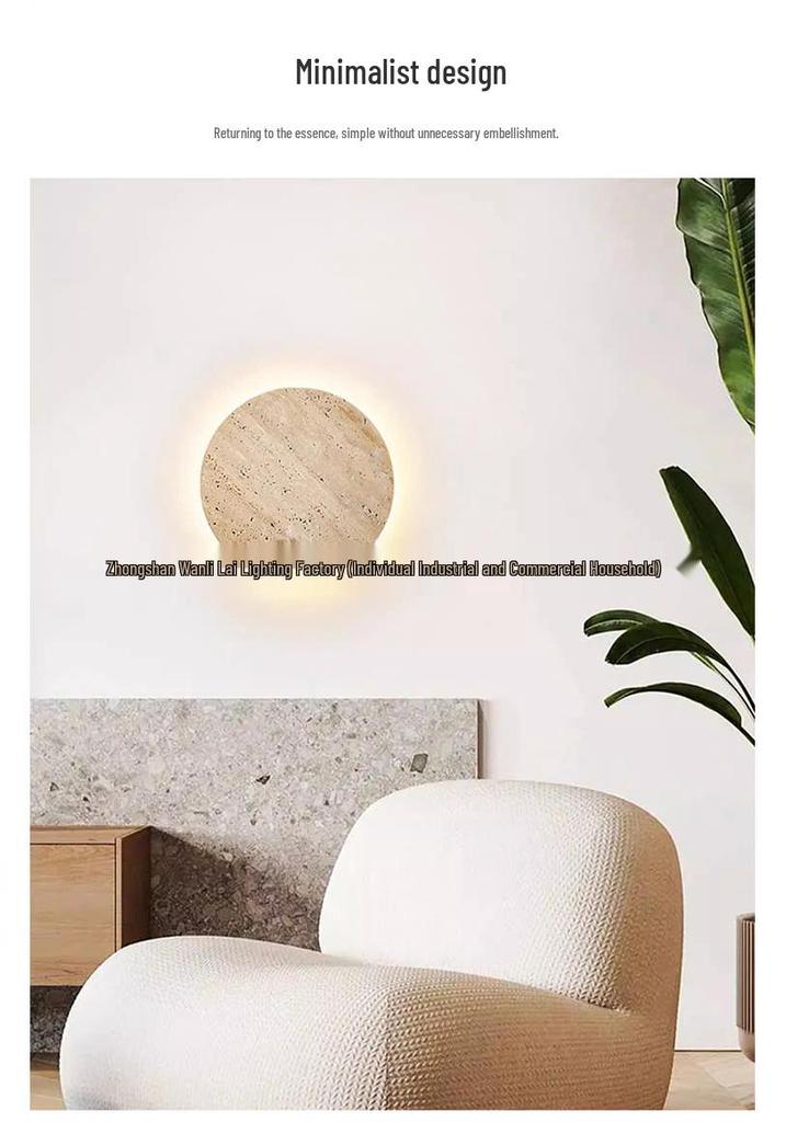 Wabi-Sabi Style Retro Yellow Travertine Light for Hallway, Corridor, Entrance, Balcony, and Bedside Atmosphere.