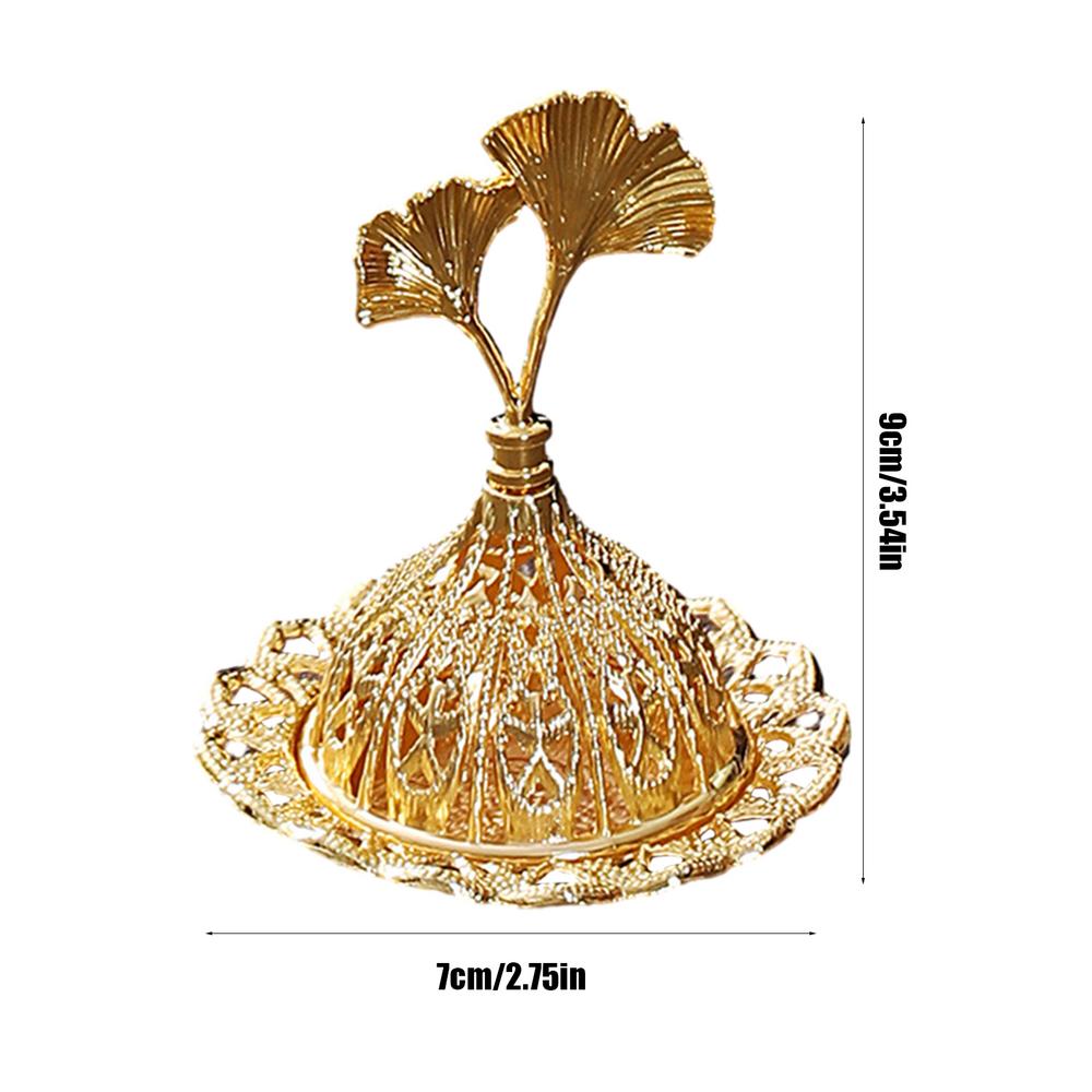 Goldener Metall Räuchergefäß Naher Osten Arabischer Aromabrenner Kerzenständer Doppelnutzung Tischdekoration Ständer für Yoga Heimzimmer