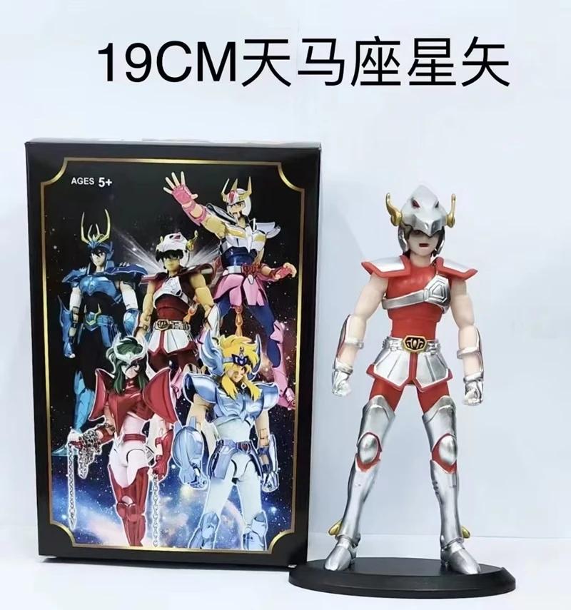 19CM Japanese Anime Saint Seiya Figure Phoenix Ikki Hyoga Seiya Shiryu Standing Figure Toy PVC Box Figure Collection Decoration