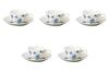 Set of 5 NB Blue Flower Coffee Cups and Saucers X 9 X Fuse Ware Cups and Saucers by Setomonohonpo [11.5 5.5 Cm, 200cc]