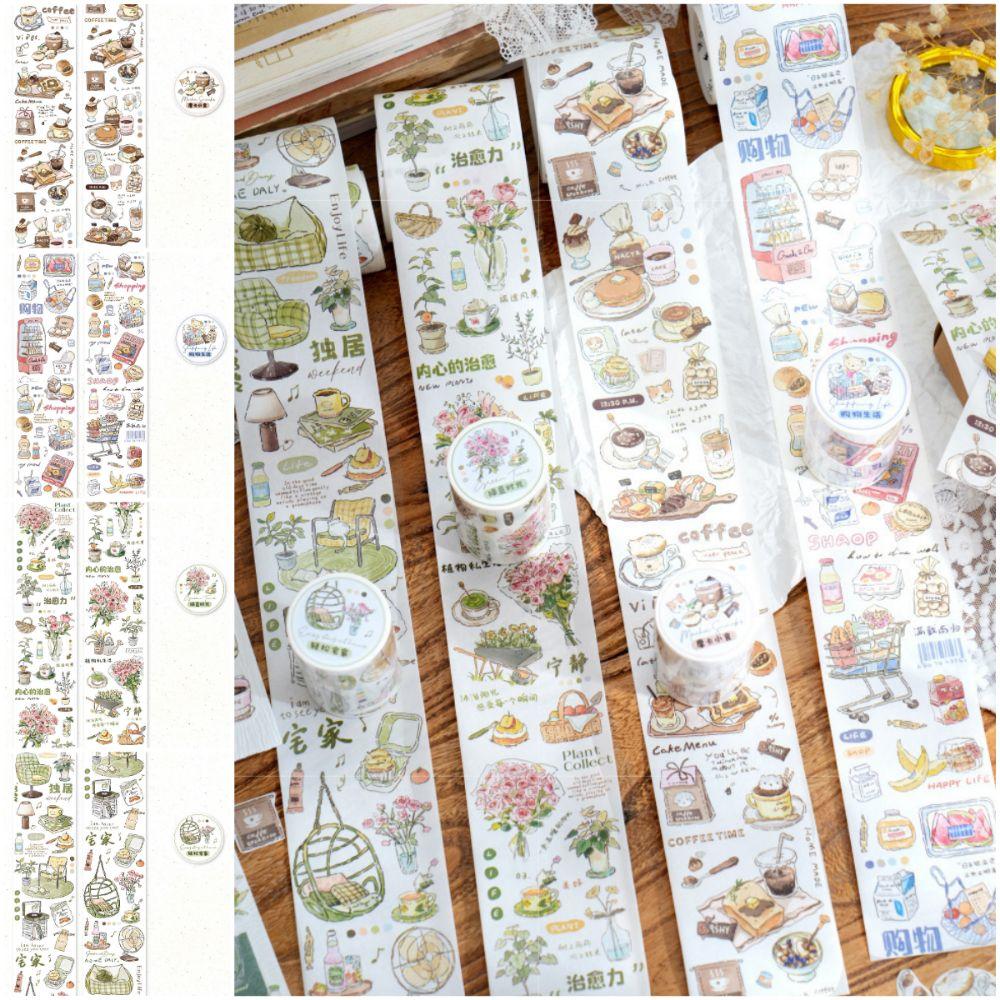 DIY Scrapbooking Stickers Slow Life Diary Series Decorative Decals Special Oil Tape  Journaling