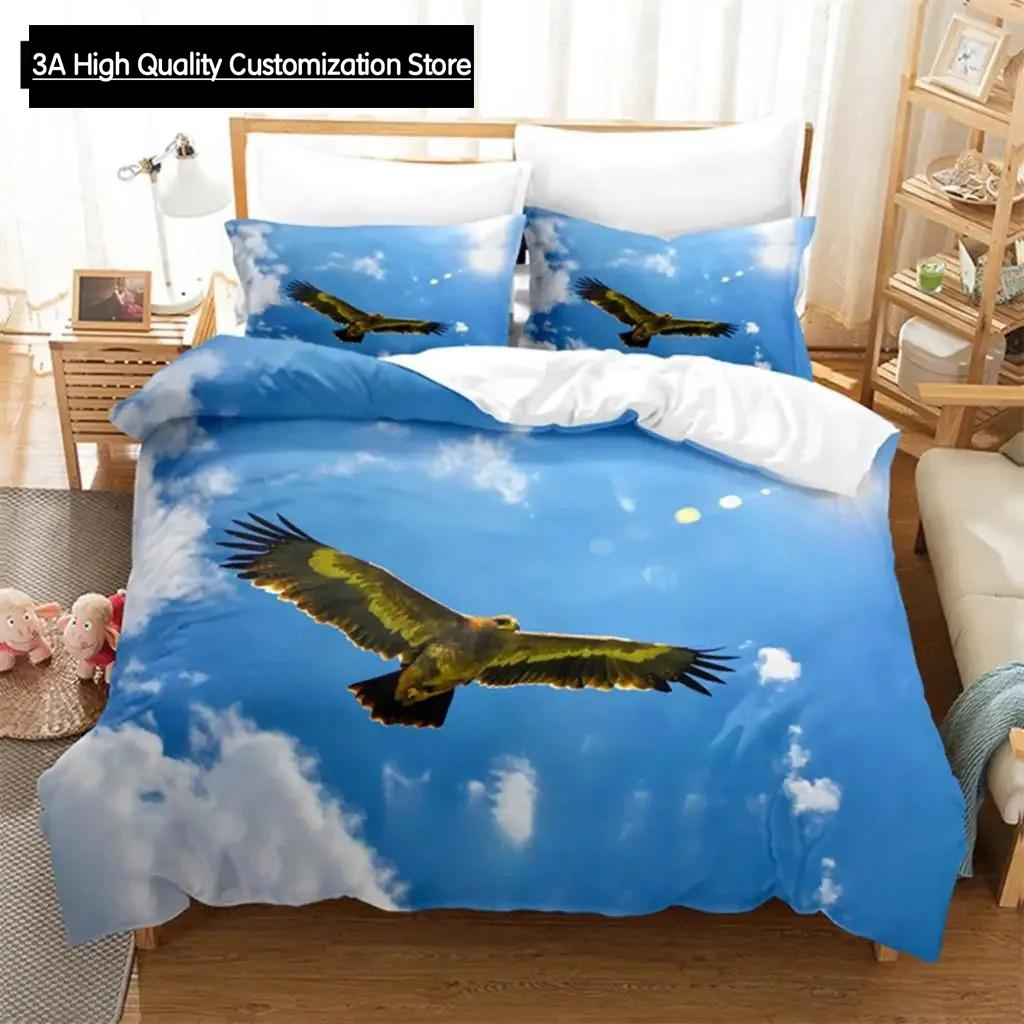 Comforter Blue Sky Eagle Queen Bedding Set Bedding Digital Printing King Size Bedding Set