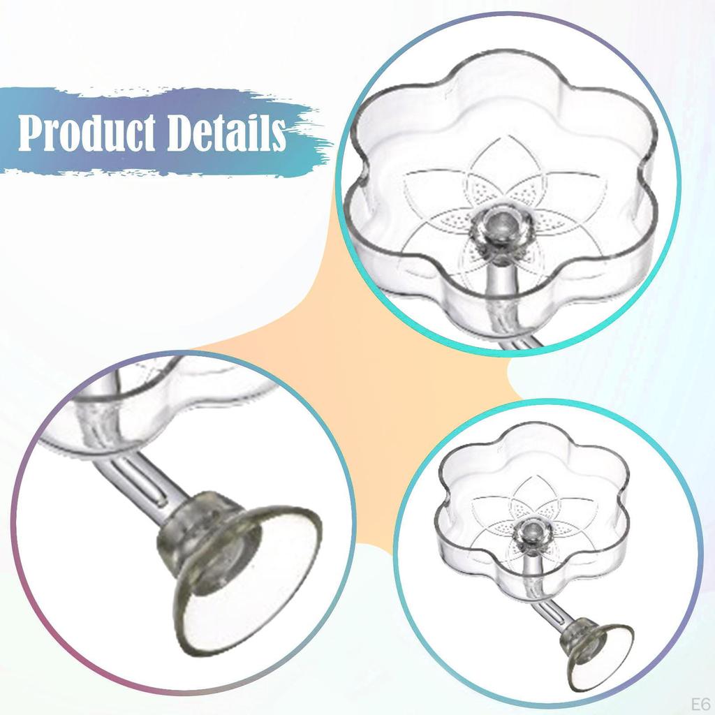 2 Easy-to-install Mini Acrylic Shrimp Feeders with Suction Cup.