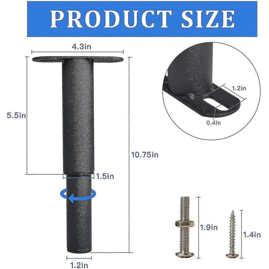 Metal Furniture Legs, Adjustable Round Bed Sofa Desk Cabinet Foot Legs