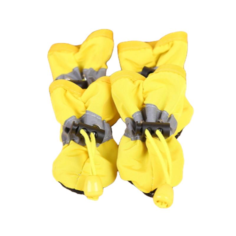 4pcs/set Waterproof Pet Dog Shoes Anti-slip Rain Boots Footwear for Small Cats Dogs Puppy Dog Pet Booties Pet Paw Accessories