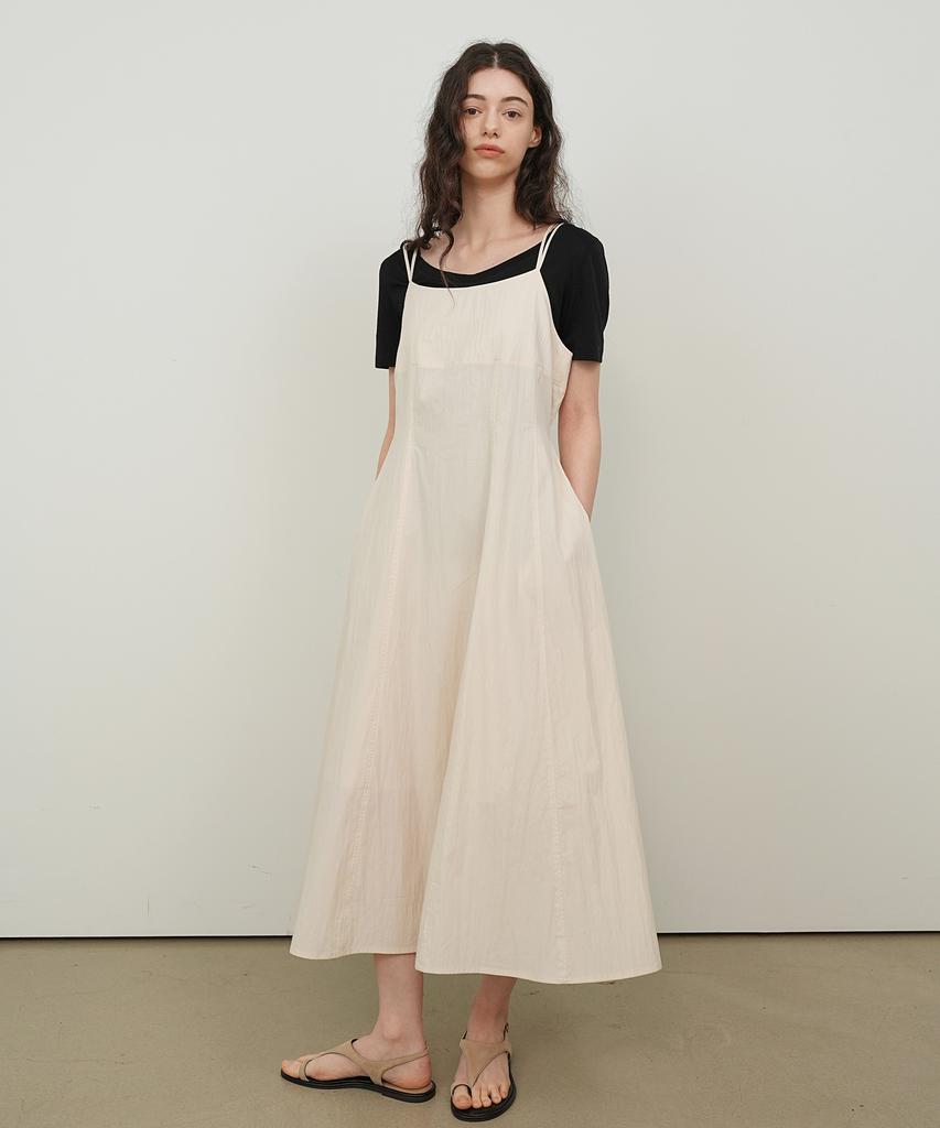 PAUL&ALICE Double String Flare Dress / Cream