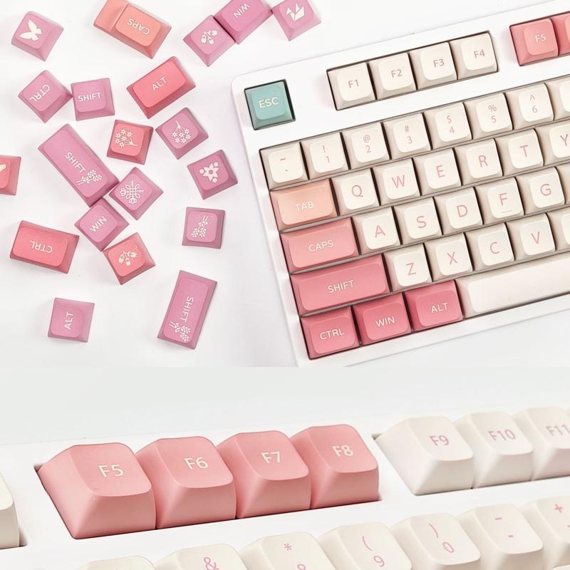 133-Key Keycap PBT DA Profile Keycaps For 61/87/96/98/104/108 Mechanical Keyboard Cloud Personality for Key Caps
