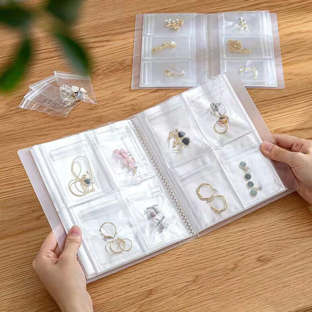 1pc 84/160 Grid Dustproof Transparent Anti-Oxidation Photo Album Ziplock Bags Display Organizer Jewelry Storage Book Bracklet
